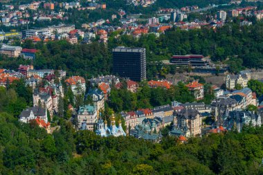 Çek Cumhuriyeti, Karlovy Vary 'deki Termal Otel Panoraması.