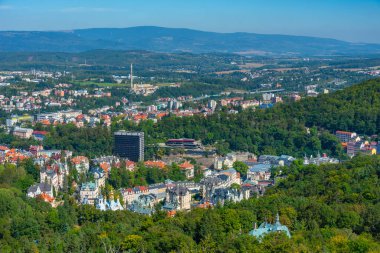 Çek Cumhuriyeti, Karlovy Vary 'deki Termal Otel Panoraması.