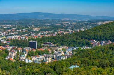 Çek Cumhuriyeti, Karlovy Vary 'deki Termal Otel Panoraması.