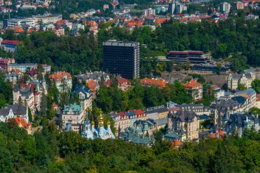 Çek Cumhuriyeti, Karlovy Vary 'deki Termal Otel Panoraması.