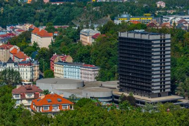 Çek Cumhuriyeti, Karlovy Vary 'deki Termal Otel Panoraması.