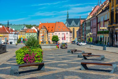 Çek Cumhuriyeti 'nin Cheb şehrinde yaz günü.