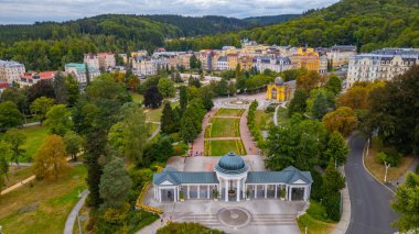 Marianske Lazne 'nin Çek Cumhuriyeti' ndeki Panorama görüşü.