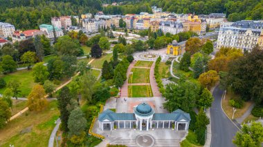 Marianske Lazne 'nin Çek Cumhuriyeti' ndeki Panorama görüşü.