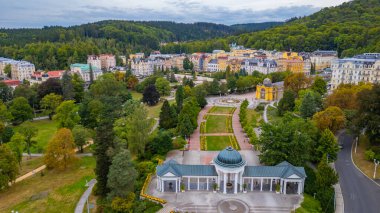 Marianske Lazne 'nin Çek Cumhuriyeti' ndeki Panorama görüşü.