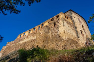 Çek Cumhuriyeti 'ndeki Tocnik şatosunun kalıntıları.