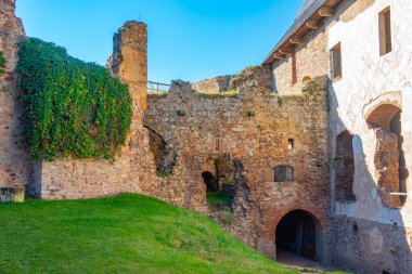 Çek Cumhuriyeti 'ndeki Tocnik şatosunun kalıntıları.
