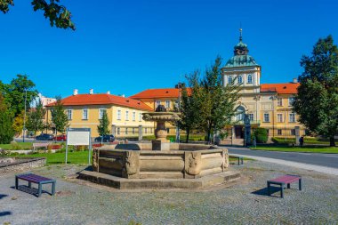 Çek Cumhuriyeti 'ndeki Horovice Kalesi' nde yaz günü.