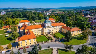 Çek Cumhuriyeti 'ndeki Horovice Kalesi' nde yaz günü.