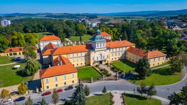 Çek Cumhuriyeti 'ndeki Horovice Kalesi' nde yaz günü.
