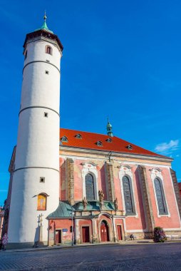 Çek Cumhuriyeti 'nin Domazlice kentinde Bakire Meryem Kilisesi' nin doğuşu.