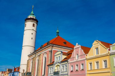 Çek Cumhuriyeti 'nin Domazlice kentinde Bakire Meryem Kilisesi' nin doğuşu.