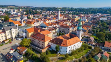 Domazlice, Çek Cumhuriyeti 'nin hava görüntüsü. Görüntü