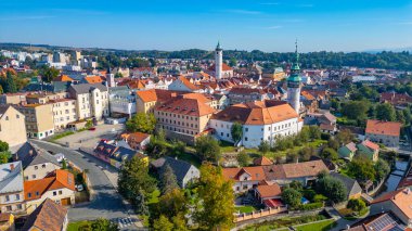 Domazlice, Çek Cumhuriyeti 'nin hava görüntüsü. Görüntü