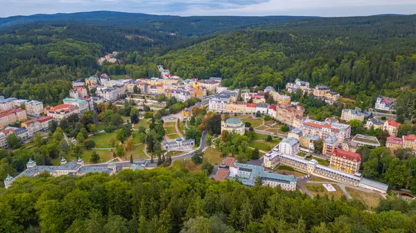 Marianske Lazne 'nin Çek Cumhuriyeti' ndeki Panorama görüşü.