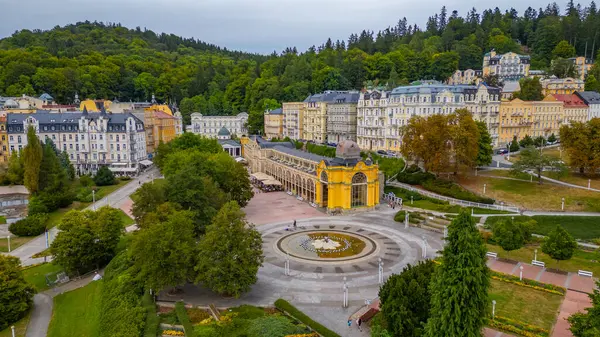 Marianske Lazne 'nin Çek Cumhuriyeti' ndeki Panorama görüşü.