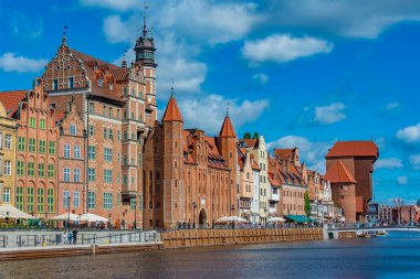 Güneşli bir günde Gdansk Rıhtımı, Poland.IMAGE