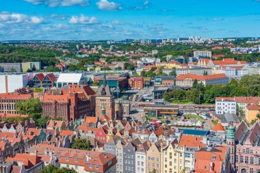 Katownia binası ile Gdansk Panoraması, Poland.IMAGE