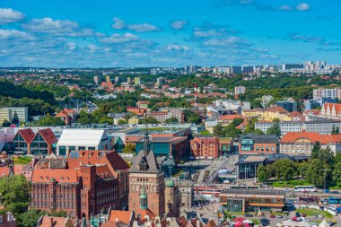 Katownia binası ile Gdansk Panoraması, Poland.IMAGE