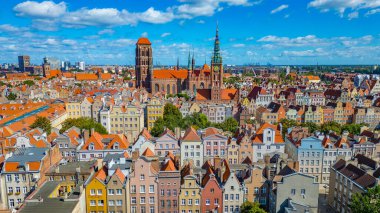 Gdansk, Poland.IMAGE şehir merkezinin hava görüntüsü