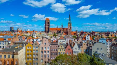Gdansk, Poland.IMAGE şehir merkezinin hava görüntüsü