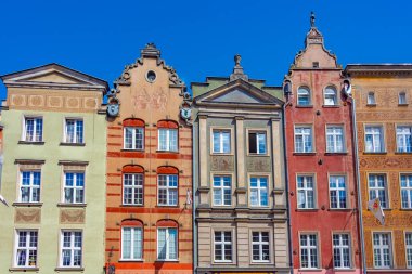 Gdansk, Poland.IMAGE 'deki Dlugi Targ Meydanı' nda renkli evler