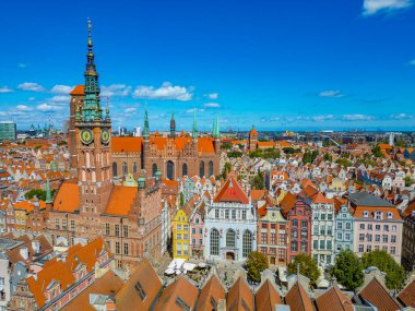 Gdansk, Poland.IMAGE şehir merkezinin hava görüntüsü
