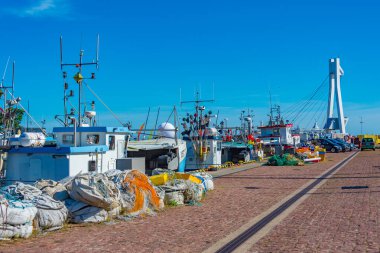 Ustka, Poland.IMAGE limanında yaz günü