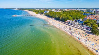 Kolobrzeg, Poland.IMAGE 'de bir plaj manzarası