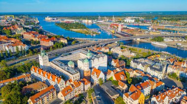 Szczecin, Poland.IMAGE şehir merkezinin panorama görüntüsü