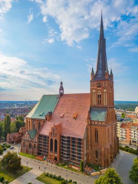 Szczecin, Poland.IMAGE 'deki Aziz James Bazilikası.