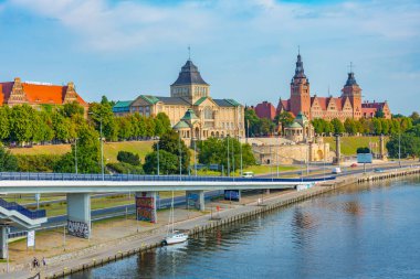 Szczecin, Poland.IMAGE 'deki Ulusal Müzenin Gündoğumu