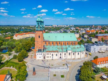 Gniezno, Poland.IMAGE 'deki Primatların Aziz Wojciech Bazilikası