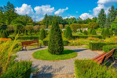 Poland.IMAGE Goluchow Sarayı 'nda bahçe.