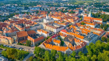 Poland.IMAGE 'deki Kalisz kasabasının panorama manzarası