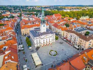 Poland.IMAGE 'deki Kalisz kasabasının panorama manzarası