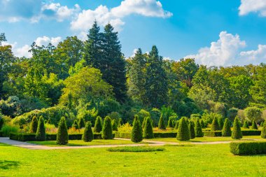 Poland.IMAGE Goluchow Sarayı 'nda bahçe.