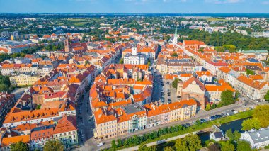 Poland.IMAGE 'deki Kalisz kasabasının panorama manzarası
