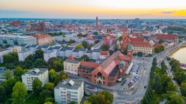 Wroclaw, Poland.IMAGE şehir merkezinin panorama görüntüsü