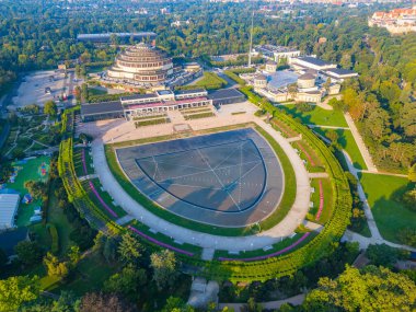Wroclaw, Poland.IMAGE 'deki Centennial Hall' un Sabah Görüşü