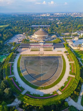 Wroclaw, Poland.IMAGE 'deki Centennial Hall' un Sabah Görüşü