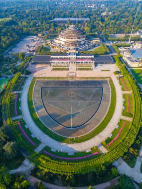 Wroclaw, Poland.IMAGE 'deki Centennial Hall' un Sabah Görüşü