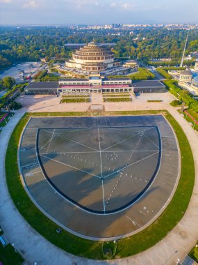 Wroclaw, Poland.IMAGE 'deki Centennial Hall' un Sabah Görüşü