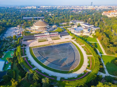 Wroclaw, Poland.IMAGE 'deki Centennial Hall' un Sabah Görüşü