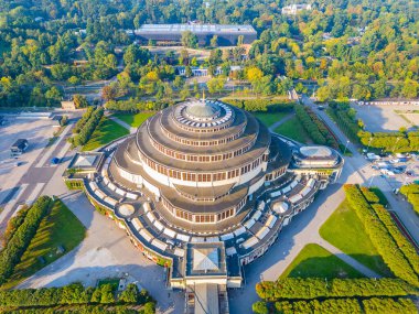 Wroclaw, Poland.IMAGE 'deki Centennial Hall' un Sabah Görüşü