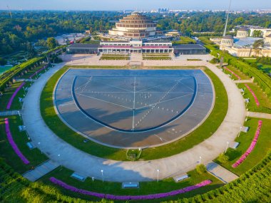 Wroclaw, Poland.IMAGE 'deki Centennial Hall' un Sabah Görüşü