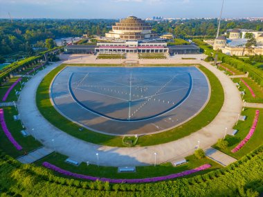 Wroclaw, Poland.IMAGE 'deki Centennial Hall' un Sabah Görüşü