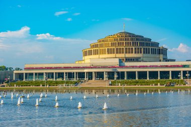 Wroclaw, Poland.IMAGE 'deki Centennial Hall' un Sabah Görüşü