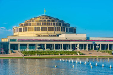 Wroclaw, Poland.IMAGE 'deki Centennial Hall' un Sabah Görüşü