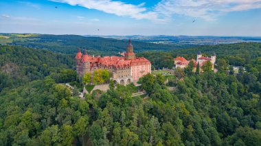 Poland.IMAGE 'deki Ksiaz kalesinin Panorama manzarası